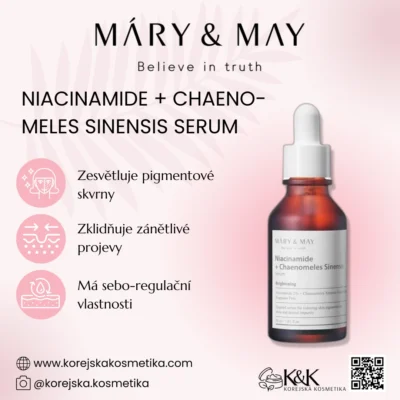 Mary&May - Niacinamide + Chaenomeles Sinensis Serum 30ml - Rozjasňující sérum s niacinamidem a kdoulovcem čínským - 30 ml
