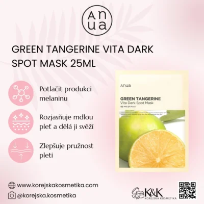 Anua - Green Lemon Vita C Blemish Serum Mask - Rozjasňující pleťová maska - 1ks/25ml
