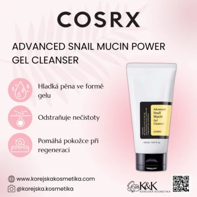 COSRX - Advanced Snail Mucin Power Gel Cleanser - Jemný mycí gel na obličej