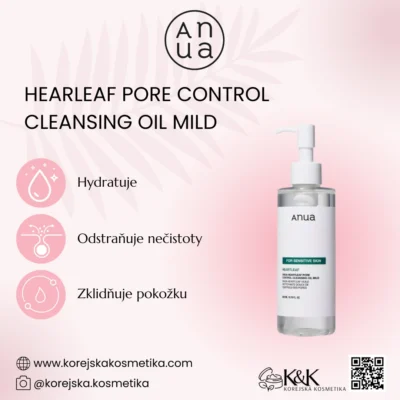 Anua - Heartleaf Pore Control Cleansing Oil Mild 200ml - čistící olej pro citlivou plet