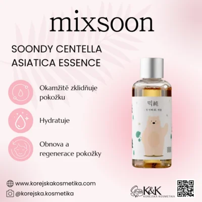 MIXSOON - Soondy Centella Asiatica Essence 100ml - Zklidňující pleťová esence s pupečníkem asijským
