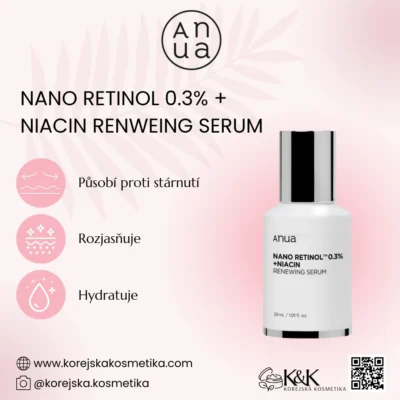 ANUA - NANO RETINOL 0,3% + NIACINOVÉ OBNOVUJÍCÍ SÉRUM 30ml - Obnovující sérum s niacinamidem a retinolem 1 ANUA - NANO RETINOL 0,3% + NIACINOVÉ OBNOVUJÍCÍ SÉRUM 30ml - Obnovující sérum s niacinamidem a retinolem
