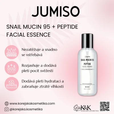 Jumiso - Snail Mucin 95 + Peptide Facial Essence - Regenerační pleťová esence