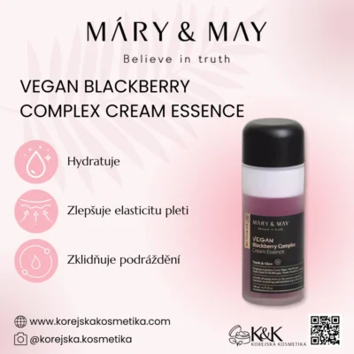Mary&May- Vegan Blackberry Complex Cream Essence 140ml - Multifunkční krémová esence