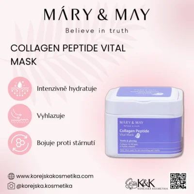 Mary&May - Collagen Peptide Vital Mask (30pcs) - Sada zpevňujících pleťových masek - 30 ks